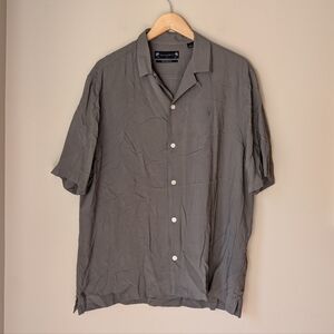 AllSaints  Relaxed Fit Short Sleeve Button-Up  Size XL